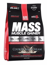 Sữa Tăng Cân Tăng Cơ Nạc Elite Labs Mass Muscle Gainer 20.44 lbs 9.275kg -  COOKIES &amp;amp CREAM