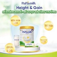 Sữa tăng cân và chiều cao cho trẻ Papamilk Height & Gain Sữa Non 24H chứa Tổ Yến – Lon 830gr