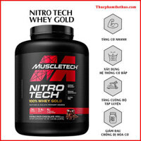 Sữa tăng cơ NITRO -TECH 100 WHEY GOLD Hộp 5lbs 2.27kg - Hàng Chính Hãng MUSCLETECH USA - NHIỀU HƯƠNG VỊ - KÈM QUÀ TẶNG - Chocolate - Bình lắc