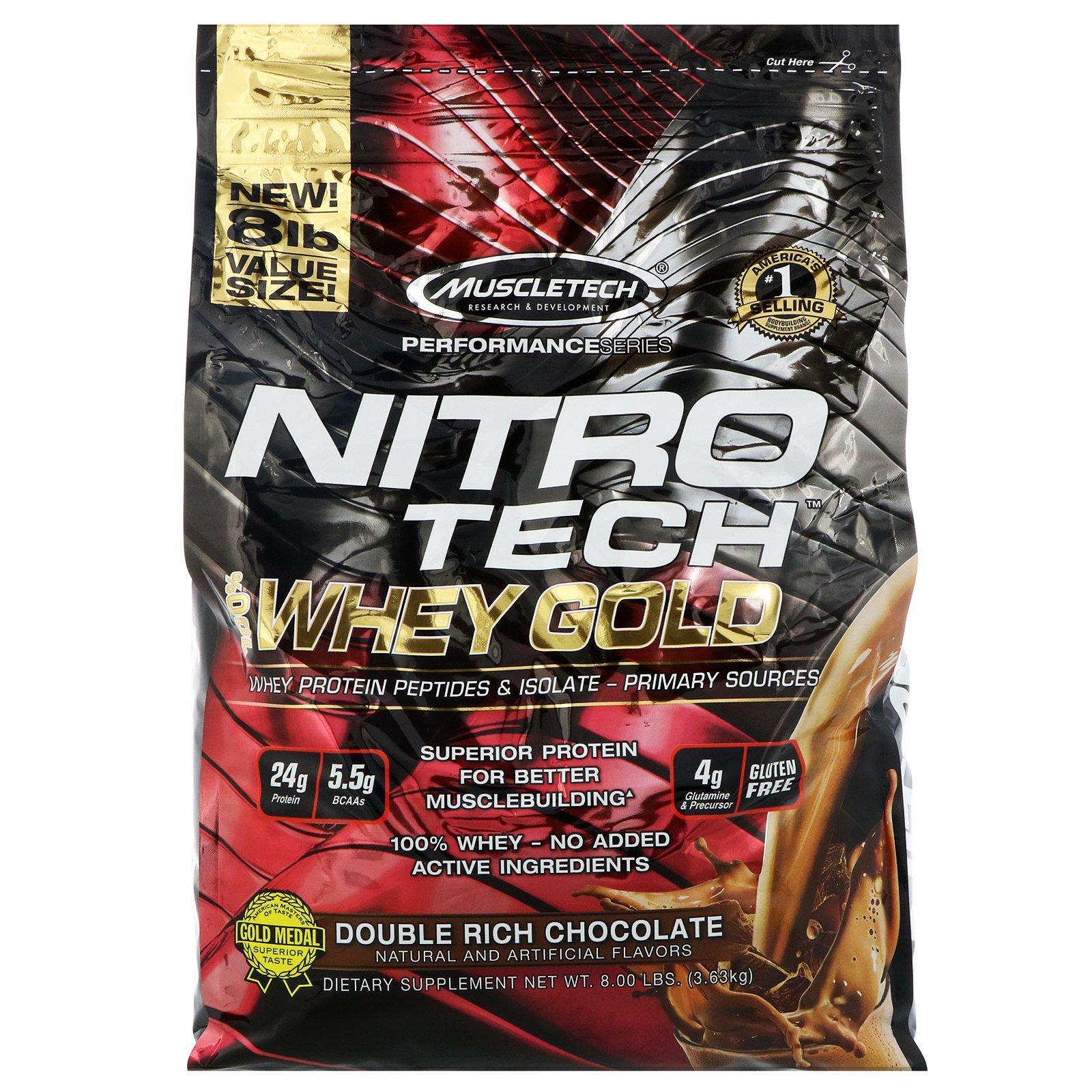 Sữa tăng cơ Nitrotech Whey Gold 8lbs - Túi 3.6kgs