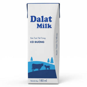 Lốc 4 hộp sữa tươi tiệt trùng Dalat Milk 180ml