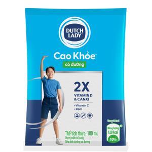 Sữa tiệt trùng Dutch Lady Cao Khoẻ bịch 180ml