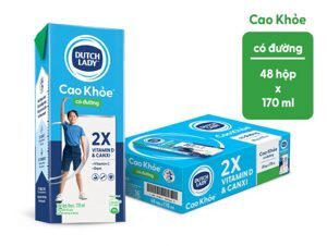Sữa tiệt trùng Dutch Lady Cao khỏe lốc 4 hộp x 170ml