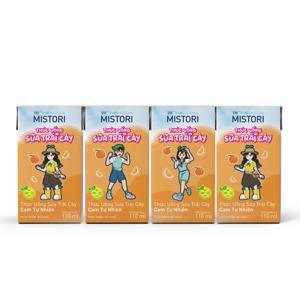 Sữa tiệt trùng TH True Milk có đường lốc 4 hộp x 110ml