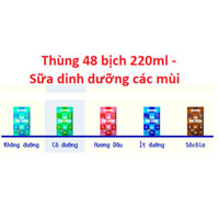 Sữa tiệt trùng Vinamilk bịch 220ml có đường/Không đường/Ít đường/Dâu/Sôcôla