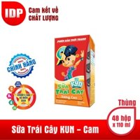 Sữa Trái Cây Kun Hộp Cam Thùng 48 hộp x 110ml