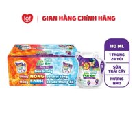 Sữa trái cây KUN vị nho thùng 24 túi x 110ml
