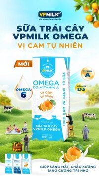 Sữa trái cây VPMILK Omega vị cam tự nhiên hộp 110ml/180ml