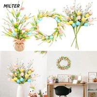 Sữa Trứng xốp đầy màu sắc Nhánh nhung, Nhánh hoa trứng nhân tạo thủ công DIY, Trang trí 2025 Mô phỏng phục sinh Berry cho bình hoa Trang trí nội thất tiệc Phục sinh