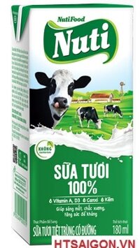 SỮA TƯƠI 100% NUTI CÓ ĐƯỜNG 1L