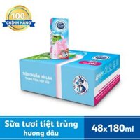 Sữa tươi Cô gái Hà Lan hương dâu 1 thùng 180ml (48 hộp x 180ml)