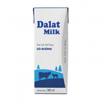 Sữa Tươi  đà lạt milk Tiệt Trùng Có Đường 180ml