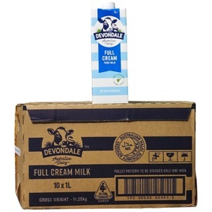 Sữa tươi Devondale nguyên kem - hộp 1 lít (10 hộp/thùng)