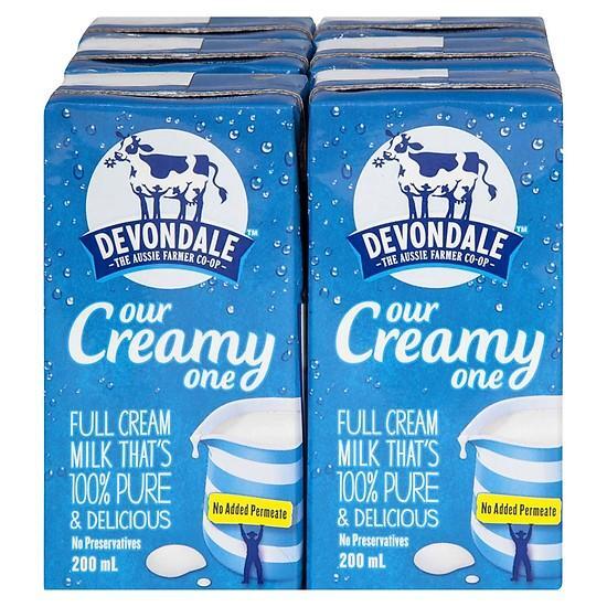 Sữa tươi Devondale nguyên kem - hộp 200ml (24 hộp/thùng)