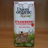 Sữa Tươi Hữu Cơ Daioni Organic Vị Dâu 200ml