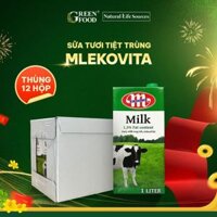 Sữa tươi ít béo Mlekovita từ Ba Lan - Thùng 12 hộp 1L