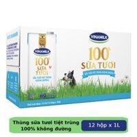 Sữa tươi không đường Vinamilk 100% Sữa Tươi hộp 1 lít (1 thung 12 hop)