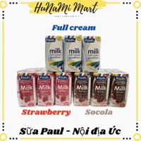 Sữa tươi Paul tiệt trùng nhập khẩu Úc Lốc 6 hộp x 200ml/hộp ( vị nguyên kem, socola, dâu)