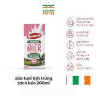 Sữa tươi tách béo tiệt trùng (không đường) Avonmore UHT Skimmed Milk 200ml giảm cân giữ dáng hiệu quả tốt cho sức khỏe