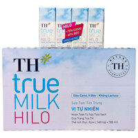 Sữa tươi TH HILO giàu Canxi, ít béo, Lactose free hộp 180ml