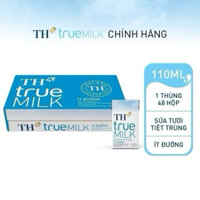 Sữa tươi TH True Milk hộp có đường, ít đường 110ml