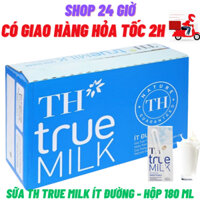 Sữa Tươi TH True Milk Ít  Đường Thùng 48 Hộp 180 Ml