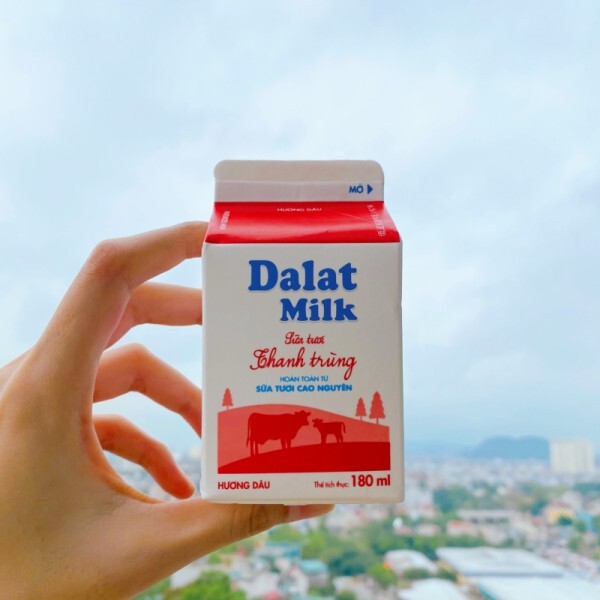 Sữa tươi thanh trùng Dalat milk dâu - 180ml