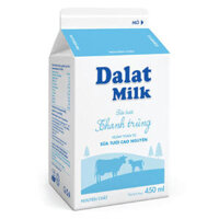 Sữa tươi thanh trùng DalatMilk nguyên chất 450ml