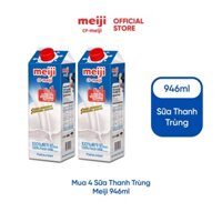 Sữa Tươi Thanh Trùng Meiji Nhật vị nguyên chất  946ml  - Combo 2 hộp