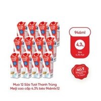 Sữa tươi thanh trùng nguyên chất Meiji (4.3 Deluxe Milk) 946ml - thùng 12 hộp