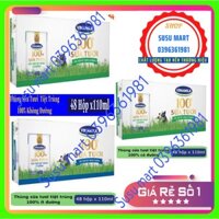 sữa tươi tiệt trùng 100% Vinamilk  thùng 48 hộp x 110ml ít đường ,có đường ,không đường