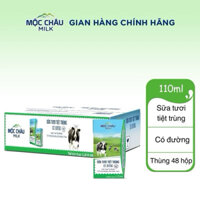 Sữa tươi tiệt trùng có đường Mộc Châu Milk. Thùng 48 hộp 110ml. Date mới nhất