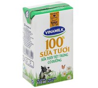 Sữa tươi tiệt trùng có đường Vinamilk 100% Sữa Tươi 110ml