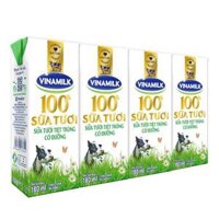 Sữa tươi tiệt trùng có đường Vinamilk 180ml – Lốc 4 hộp