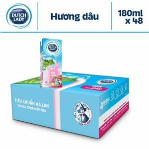 Sữa tươi tiệt trùng Dutch Lady Cô Gái Hà Lan hương dâu 180ml - thùng 48 hộp