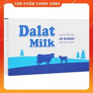 Sữa tươi tiệt trùng Dalat Milk ít đường thùng 48 hộp x 110ml