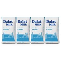 Sữa tươi tiệt trùng Dalat Milk ít đường 110ml (lốc 4 hộp)
