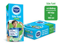 Sữa tươi tiệt trùng Dutch Lady có đường hộp 180ml - Thùng 48 hộp x 180ml