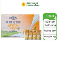 Sữa tươi tiệt trùng hương Cam Mộc Châu Milk 180ml (180mlx48)