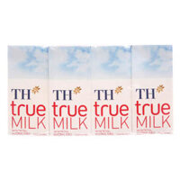 Sữa tươi tiệt trùng hương dâu TH true Milk có đường 180ml (lốc 4 hộp)