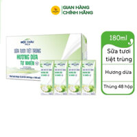 Sữa tươi tiệt trùng hương Dừa Mộc Châu Milk thùng 48 hộp  (180mlx48)