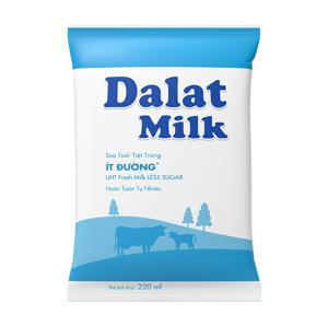 Sữa tươi tiệt trùng ít đường Dalat Milk bịch 220ml