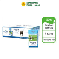 Sữa tươi tiệt trùng ít đường Mộc Châu Milk 110ml (110mlx48)