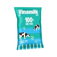 Sữa tươi tiệt trùng không đường, 100% sữa tươi-Vinamilk, túi (220ml).