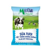 Sữa tươi tiệt trùng Mộc Châu, không đường, túi (220ml),