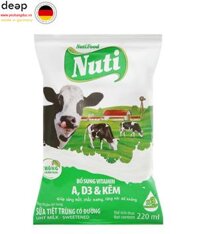 Sữa Tươi Tiệt Trùng NutiFood Có Đường Bịch 220ML DEEP29 www.yeuhangduc.vn sẵn sàng cho bạn