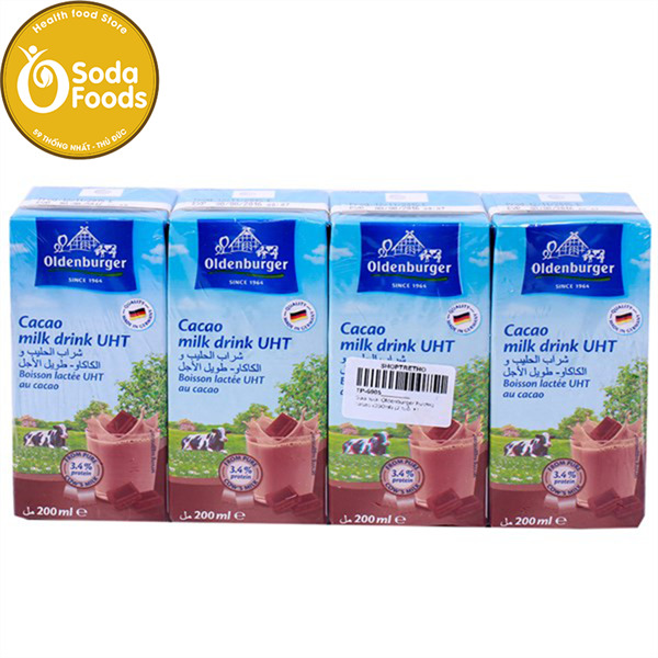 Sữa tươi tiệt trùng Oldenburger - 200ml, lốc/ 4 hộp
