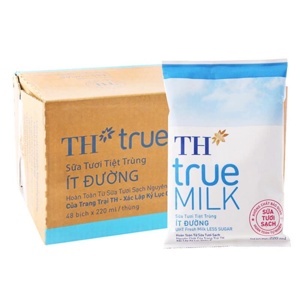Sữa tươi tiệt trùng TH True milk có đường 220ml - thùng 48 hộp