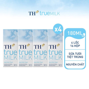 Sữa tươi tiệt trùng TH True milk nguyên chất 180ml - thùng 48 hộp