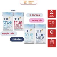 Sữa Tươi Tiệt Trùng TH True Milk 110ml Thùng 48 Hộp  Hương Dâu, Ít Đường, Nguyên Chất, Có Đường